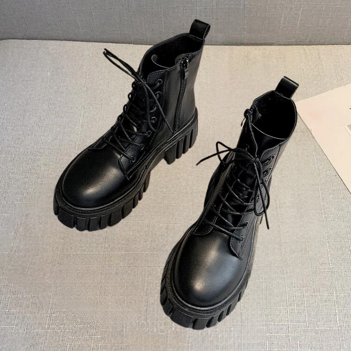 Venetia - Elegant Women's Boots with Stylish Laces and Practical Zip