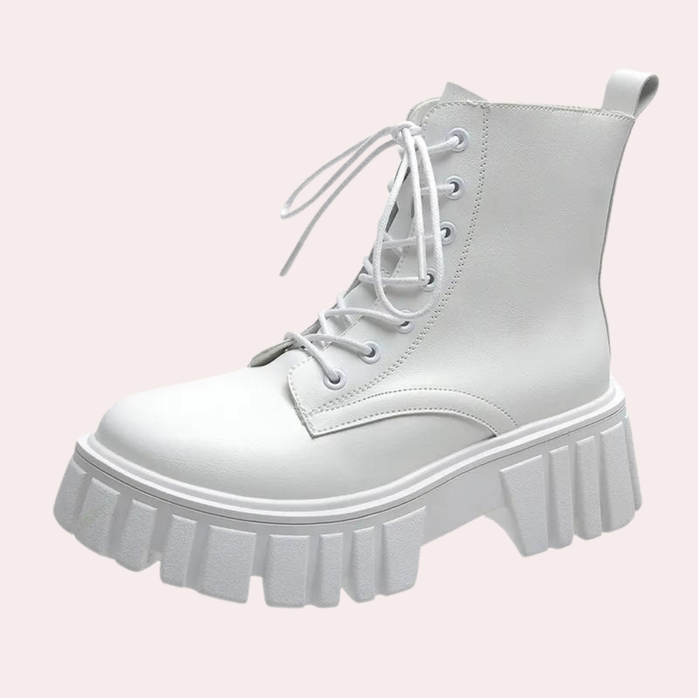 Venetia - Elegant Women's Boot with Refined Laces and Practical Zip