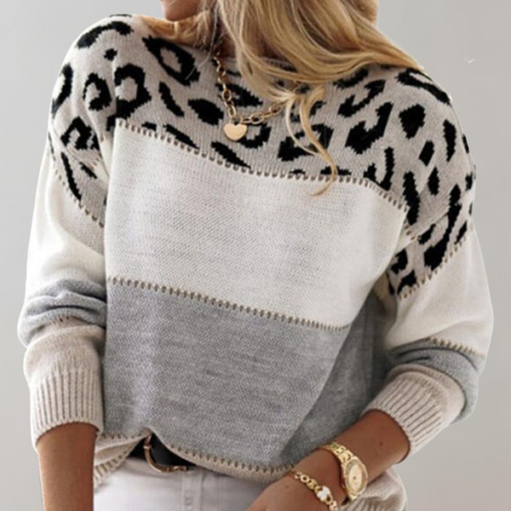 Reese | Warm Leopard Print Sweater