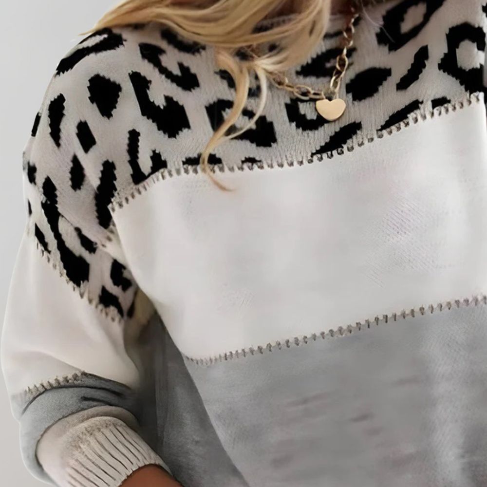 Reese | Warm Leopard Print Sweater