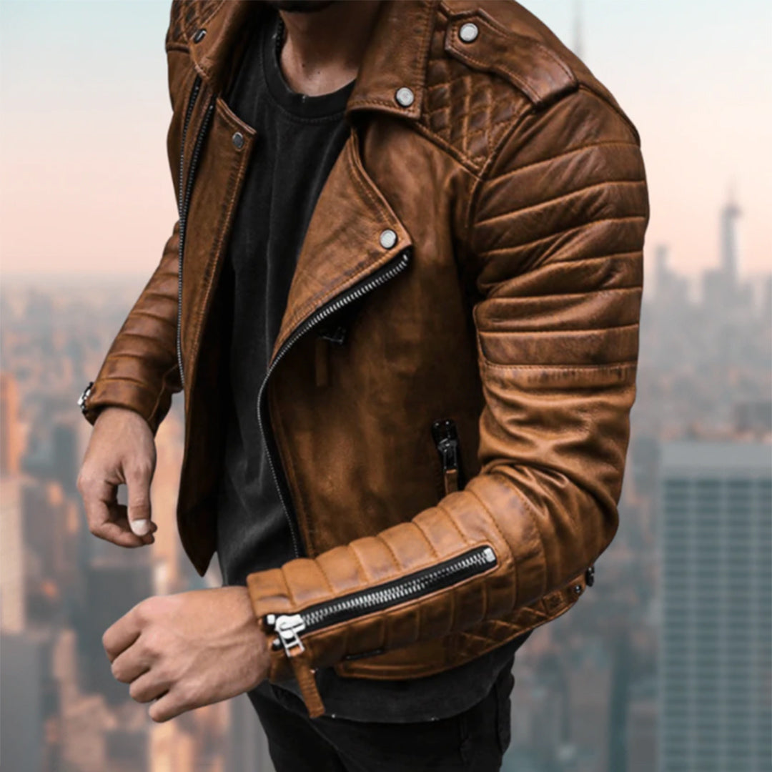 Stylish Biker Leather Jacket for Men - CRUZ Collection