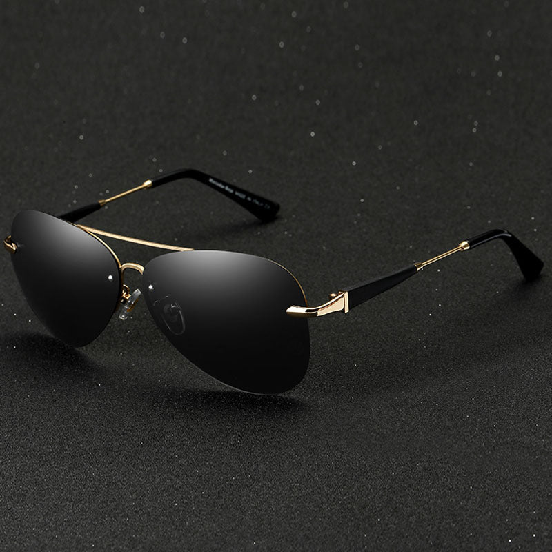 Alec - Stylish Black Polarised Aviator Sunglasses for Men
