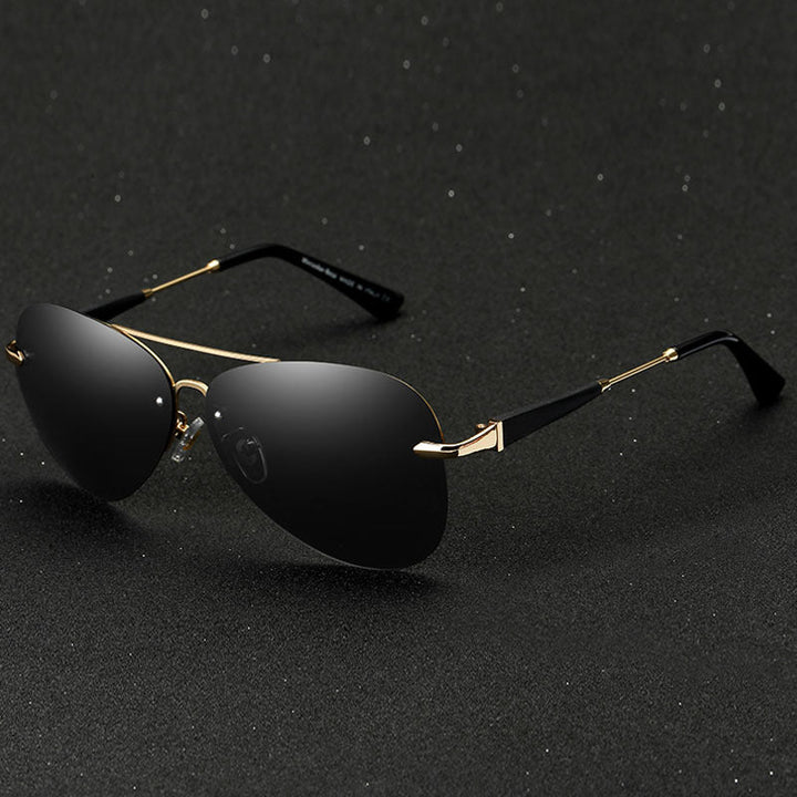 Alec - Stylish Black Polarised Aviator Sunglasses for Men