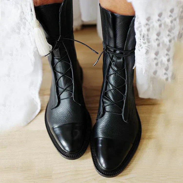 Alice - Stylish Vintage-Style Boots with Chunky Heel