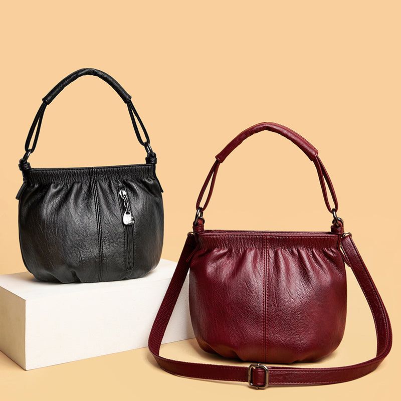 Iris - Classic Autumn Handbag Made from Soft Leather for Women