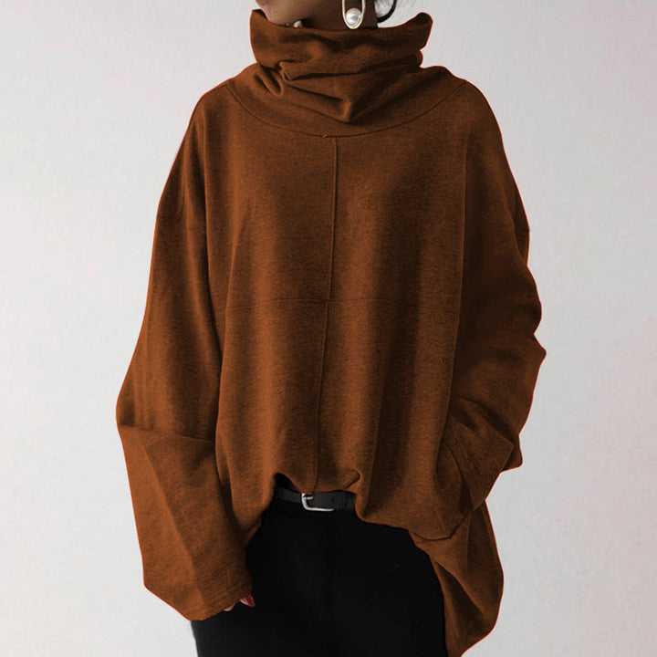 Trendy Solid Color Turtle-Neck Sweater