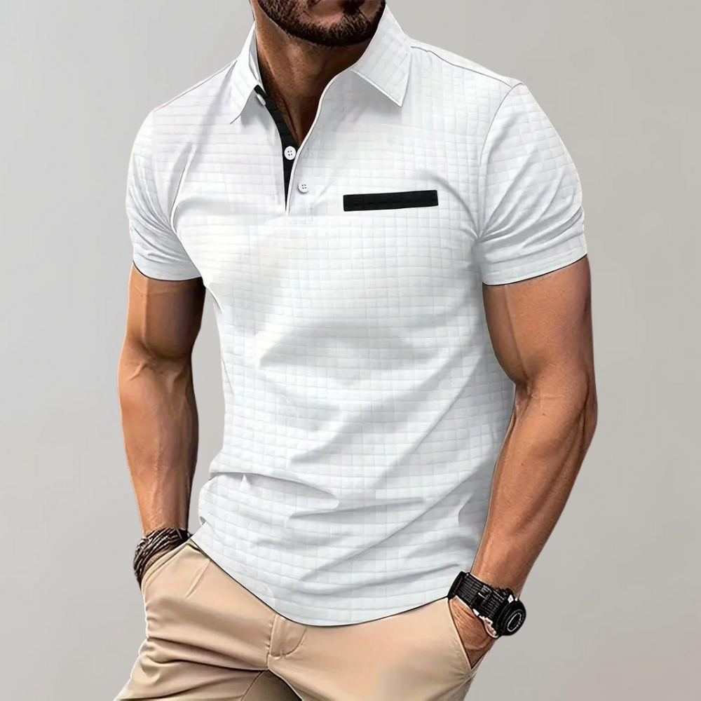 Men's Casual Polo Shirt Classic Short Sleeve Knit Top
