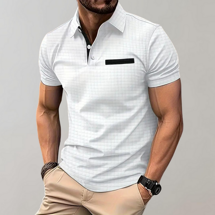 Men's Casual Polo Shirt Classic Short Sleeve Knit Top