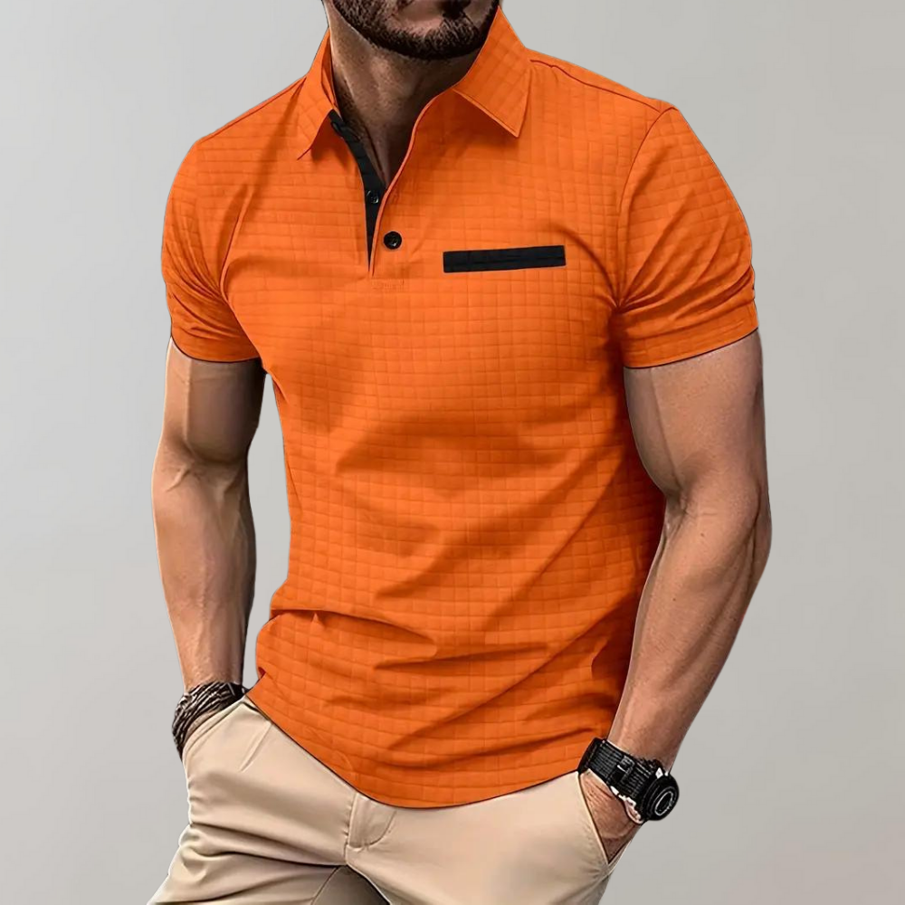 Men's Casual Polo Shirt Classic Short Sleeve Knit Top