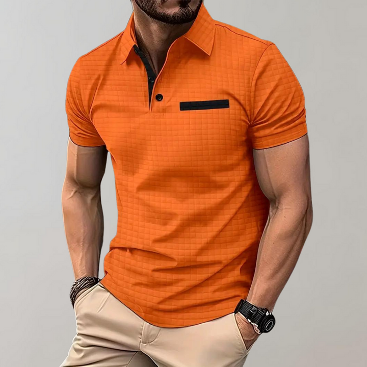 Men's Casual Polo Shirt Classic Short Sleeve Knit Top