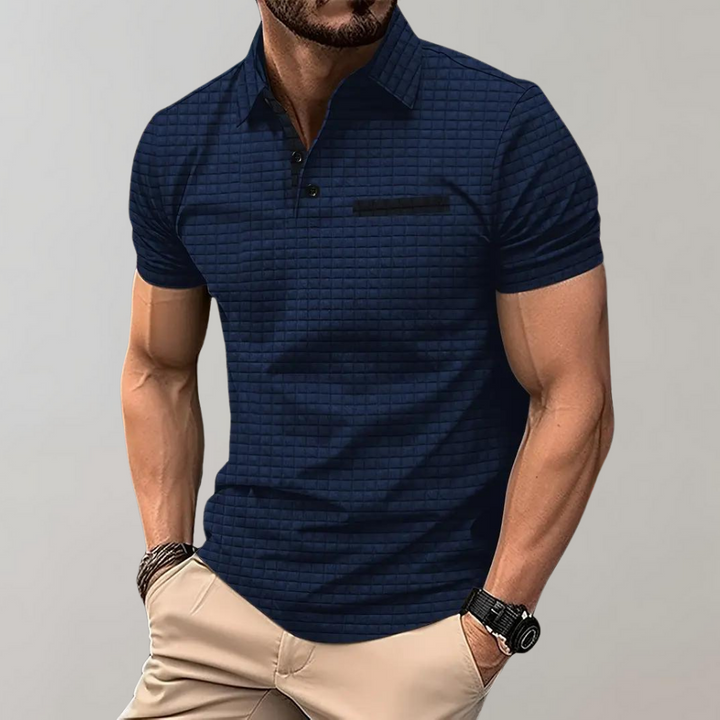 Men's Casual Polo Shirt Classic Short Sleeve Knit Top