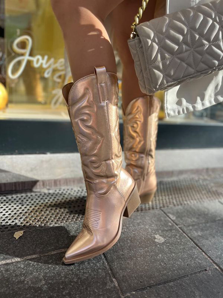 Gracie - Beautiful Metallic Cowboy Boots for a Glamorous Look