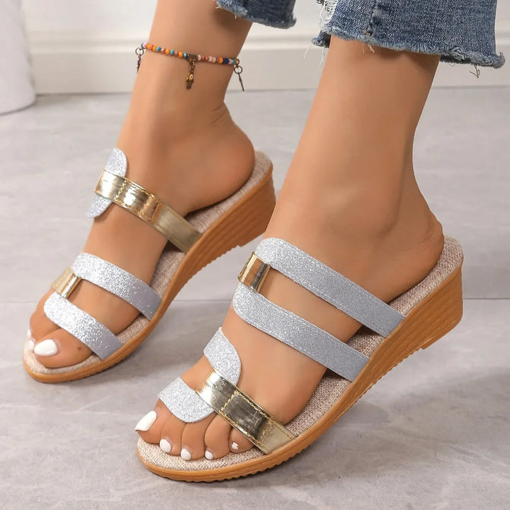 Clementine | Glitter Slip-On Sandals