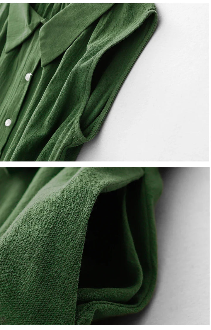 Susanna | Sleeveless Linen Shirt Dress