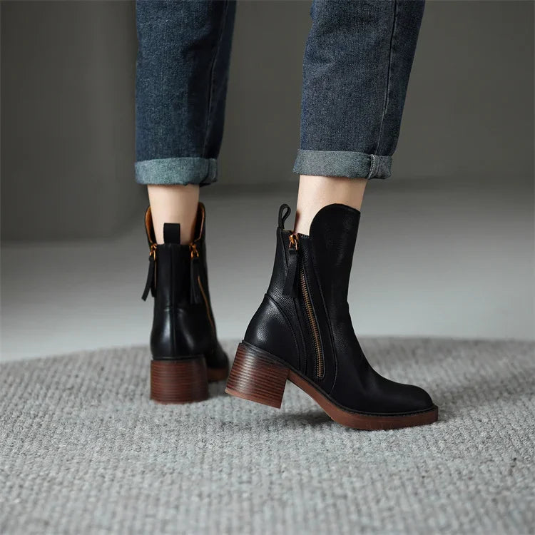 Grazia | Elegant Ankle Boots with Block Heel