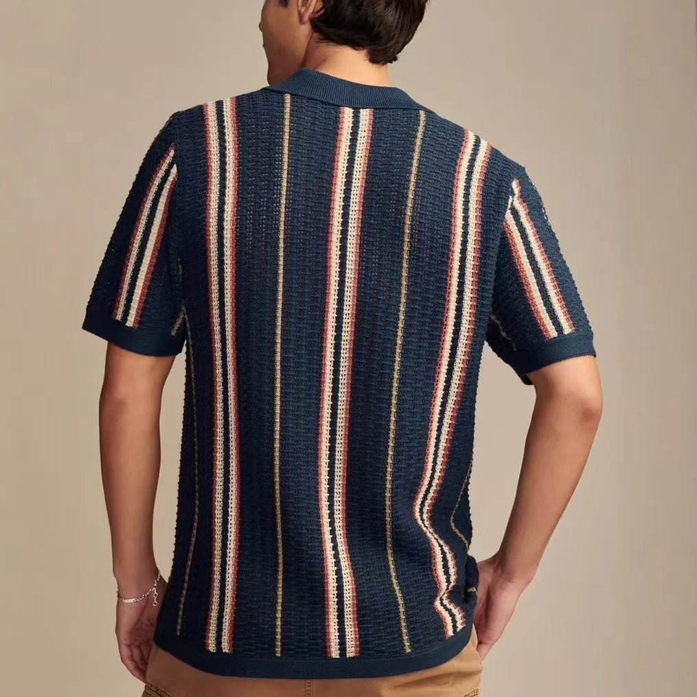 Dewey | Striped Knit Button Shirt