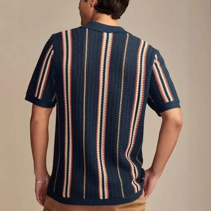 Dewey | Striped Knit Button Shirt