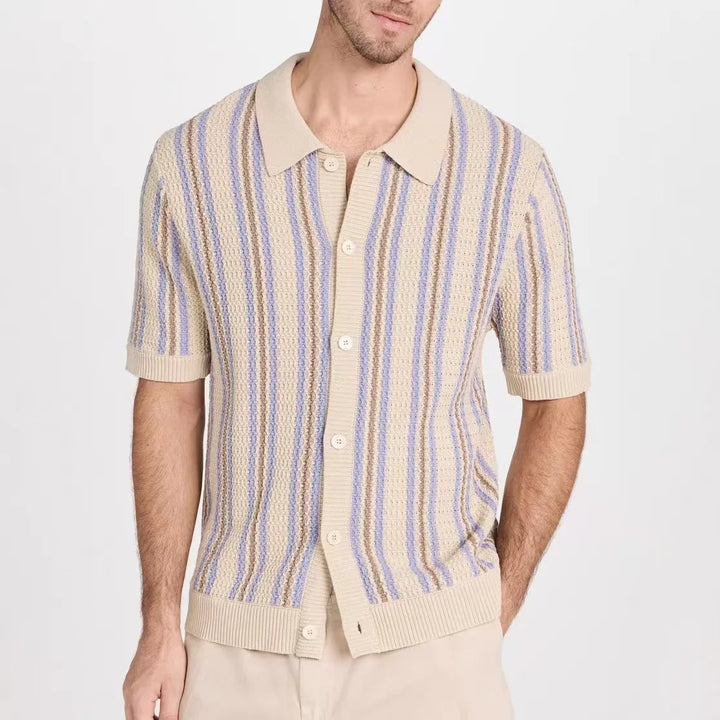 Dewey | Striped Knit Button Shirt