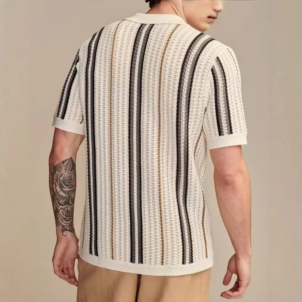 Dewey | Striped Knit Button Shirt
