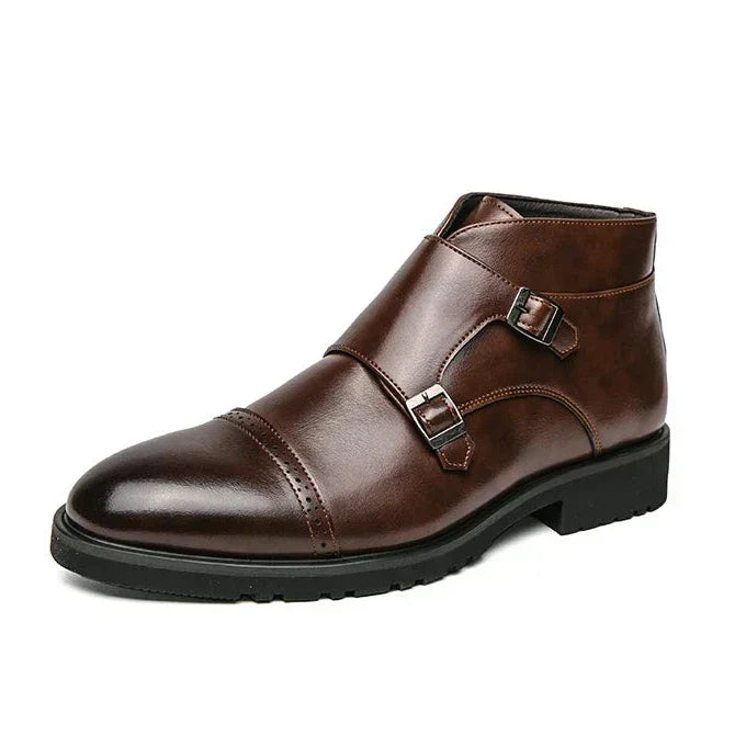 Parker | Faux Leather Double Monk-Strap Boots