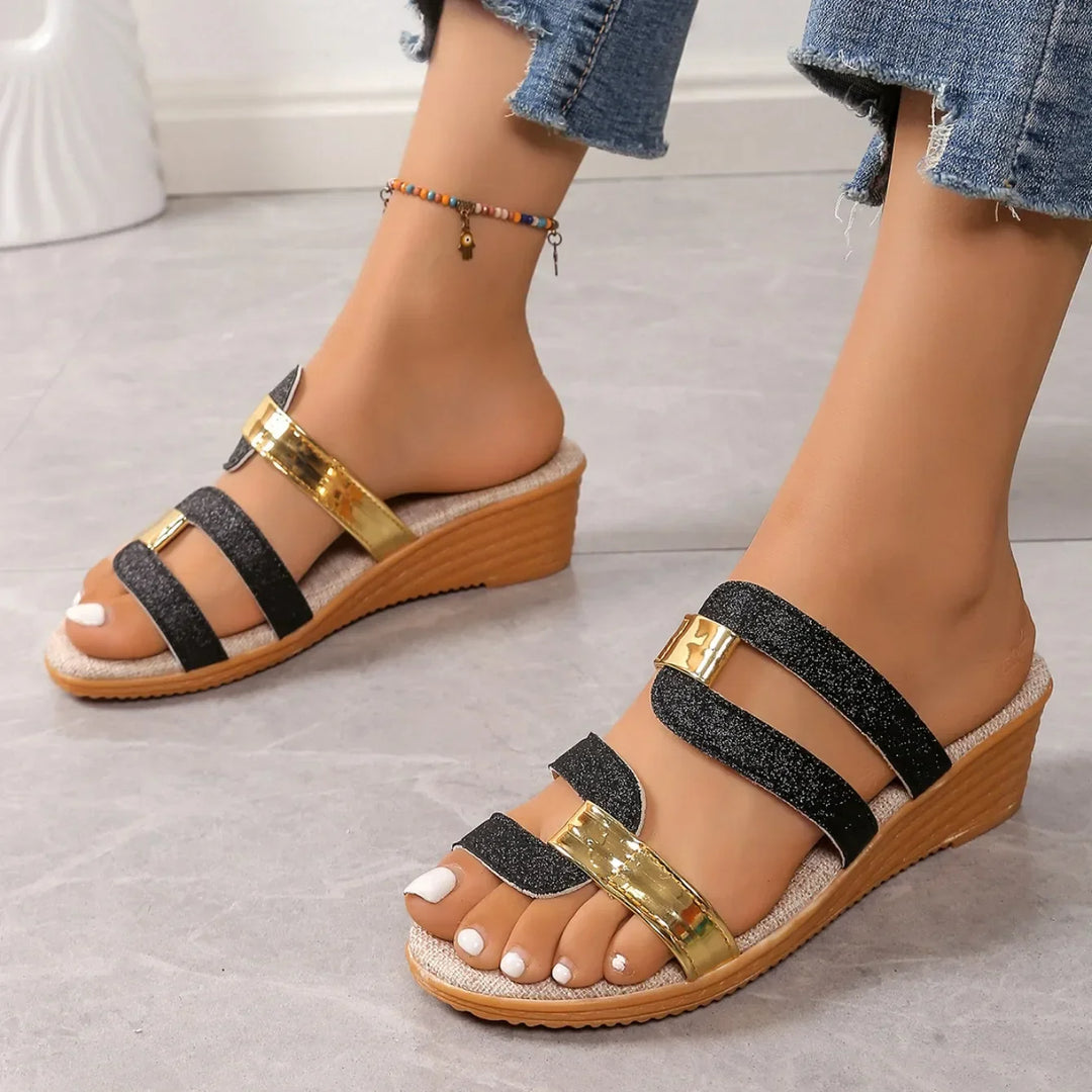 Clementine | Glitter Slip-On Sandals