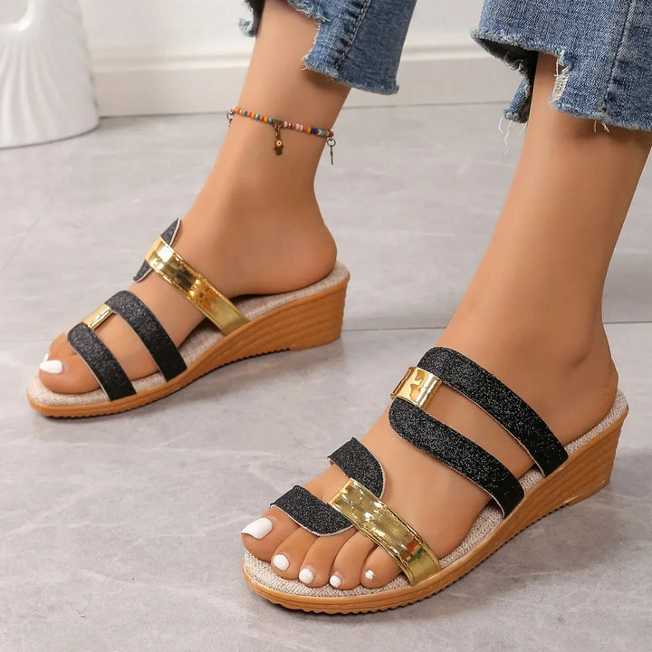 Clementine | Glitter Slip-On Sandals
