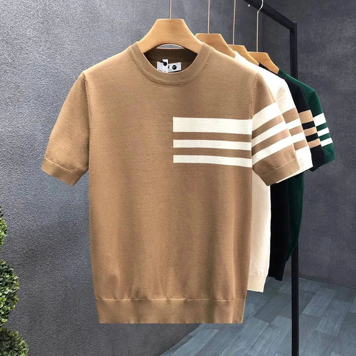 Basil | Striped Knit T-Shirt