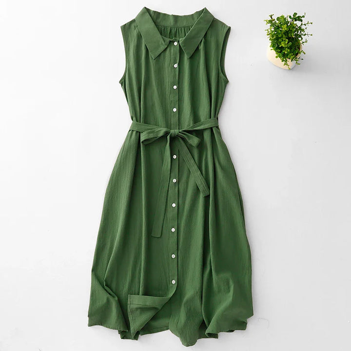 Susanna | Sleeveless Linen Shirt Dress