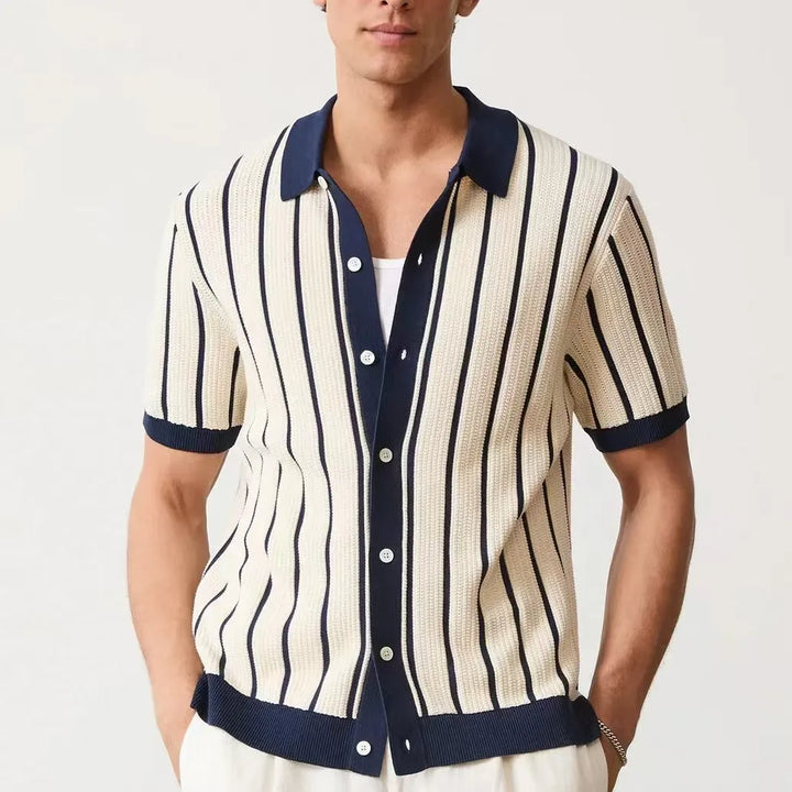 Dewey | Striped Knit Button Shirt