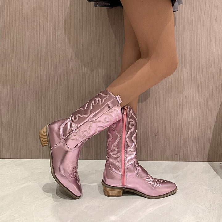 Gia - Elegant Boots in Metallic Chic for a Trendy Look
