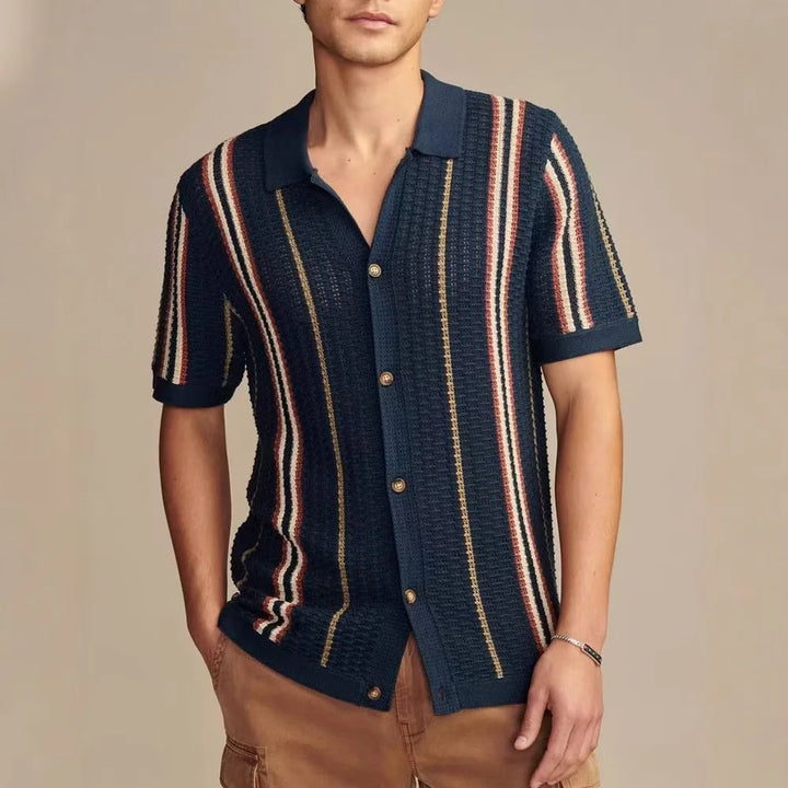 Dewey | Striped Knit Button Shirt