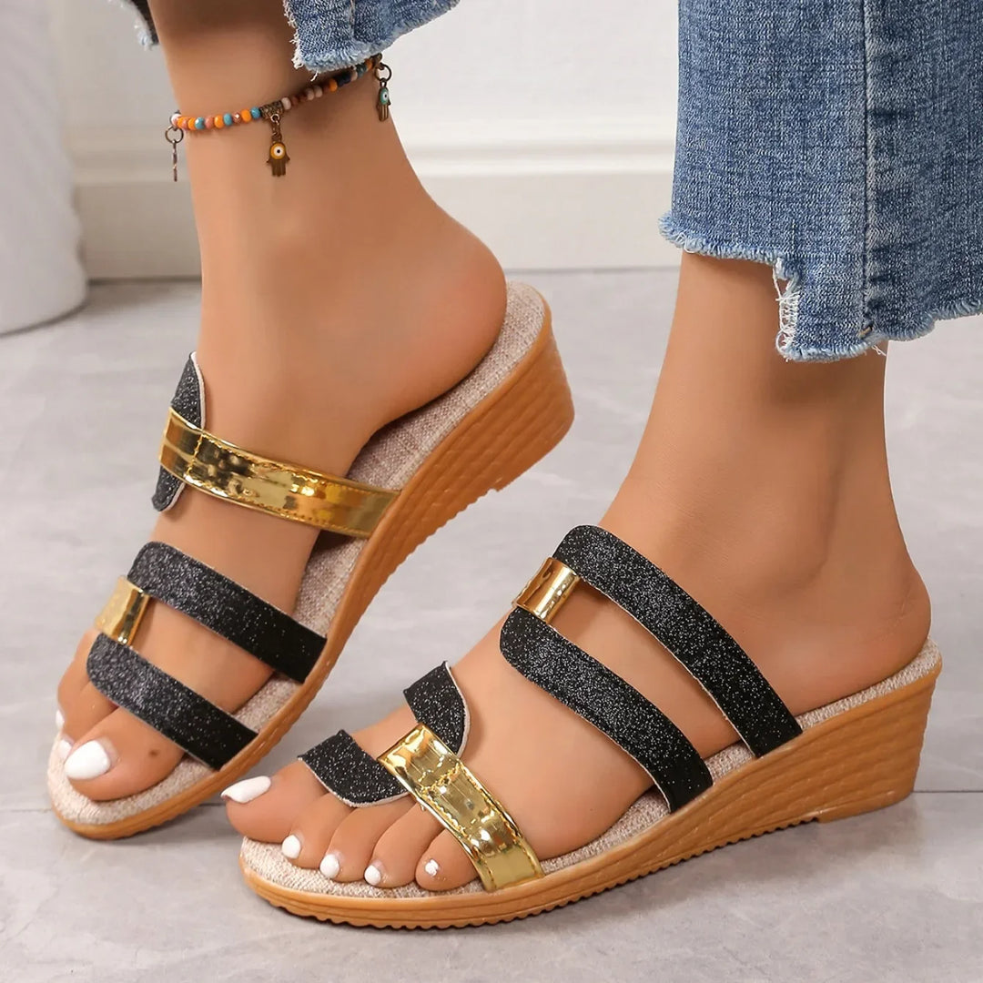 Clementine | Glitter Slip-On Sandals
