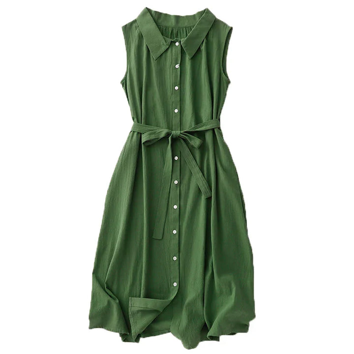 Susanna | Sleeveless Linen Shirt Dress