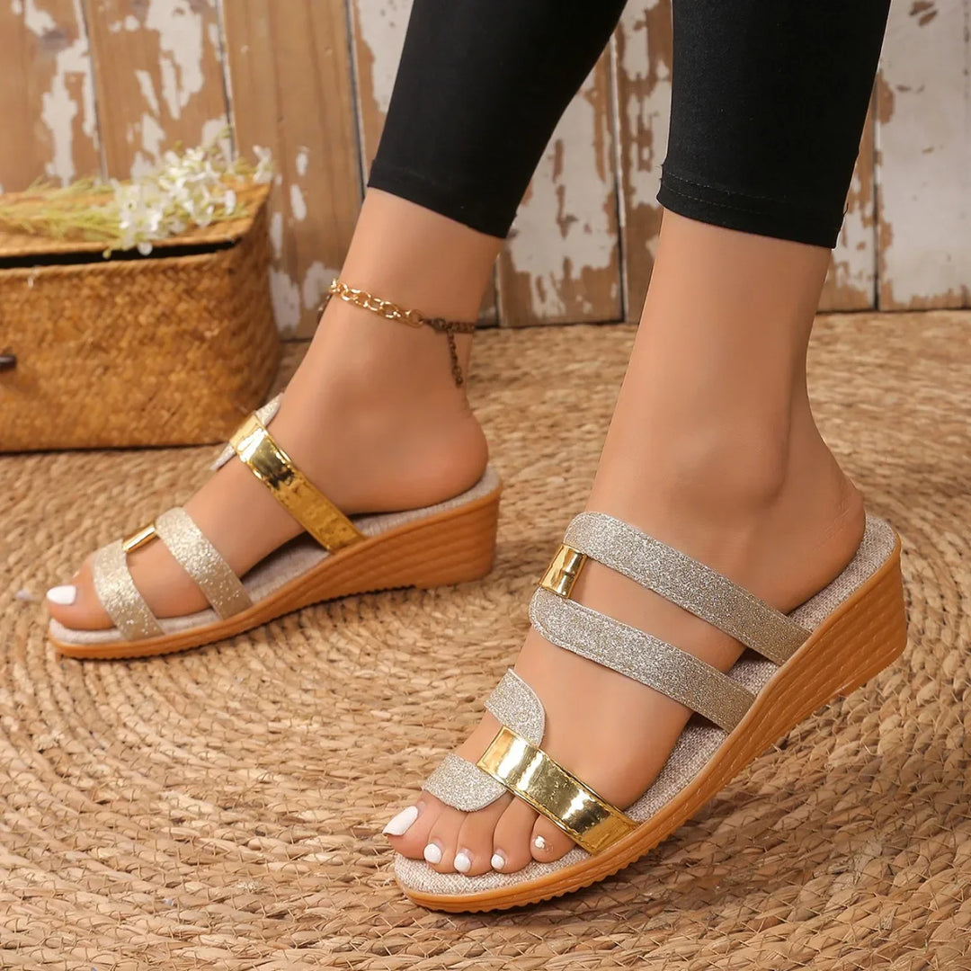 Clementine | Glitter Slip-On Sandals