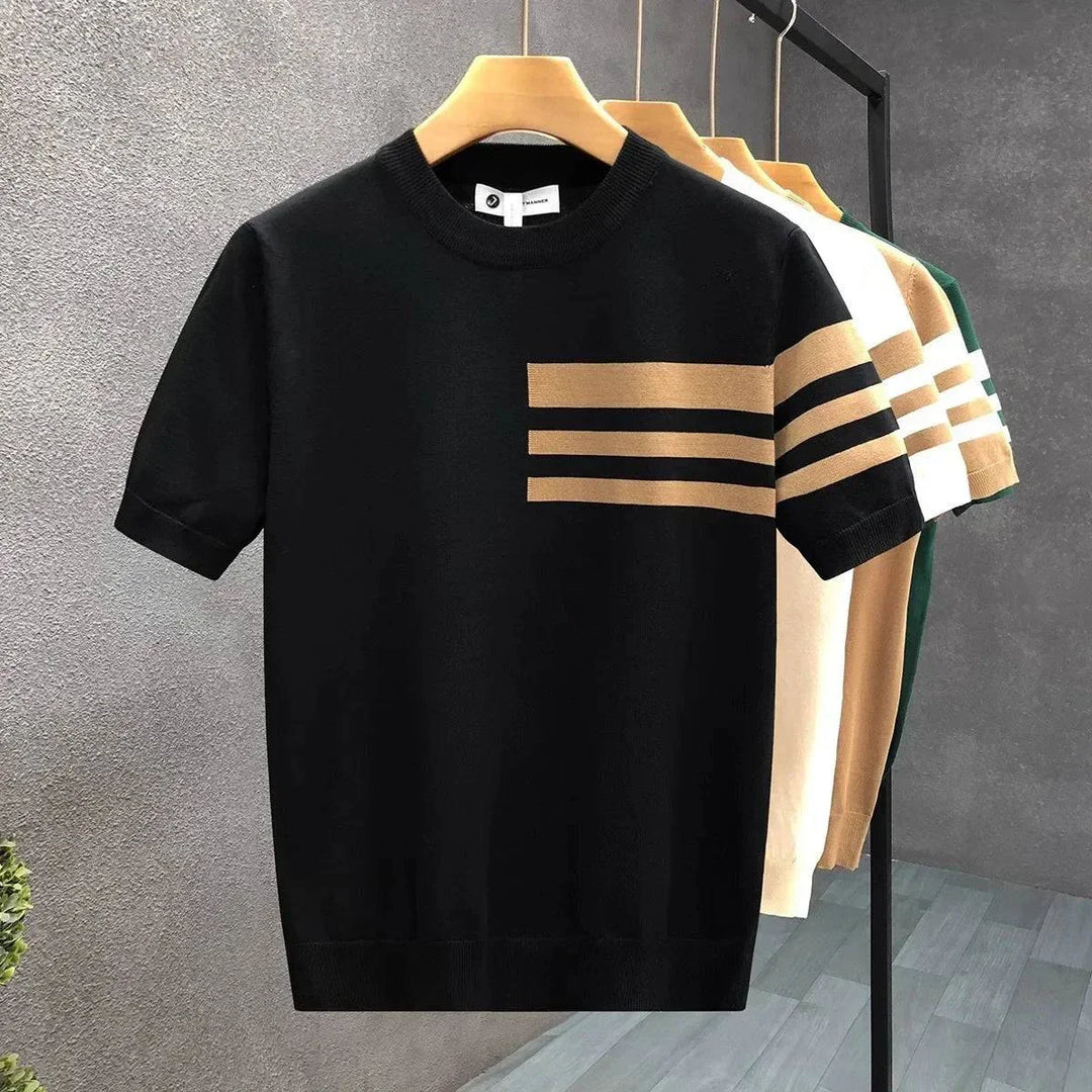 Basil | Striped Knit T-Shirt