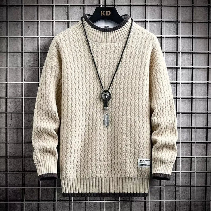 Levi | Colour-Blocked Cable Knit Turtleneck