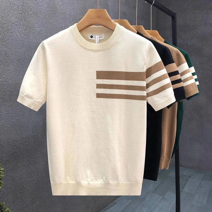 Basil | Striped Knit T-Shirt