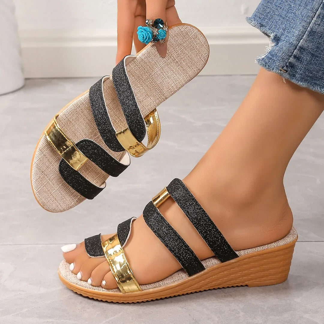 Clementine | Glitter Slip-On Sandals