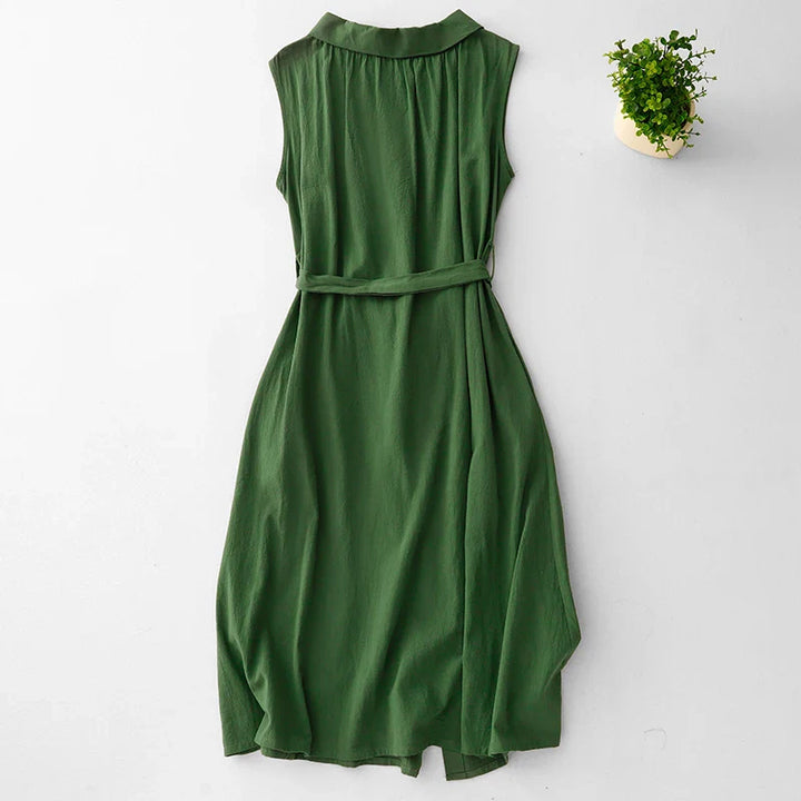Susanna | Sleeveless Linen Shirt Dress