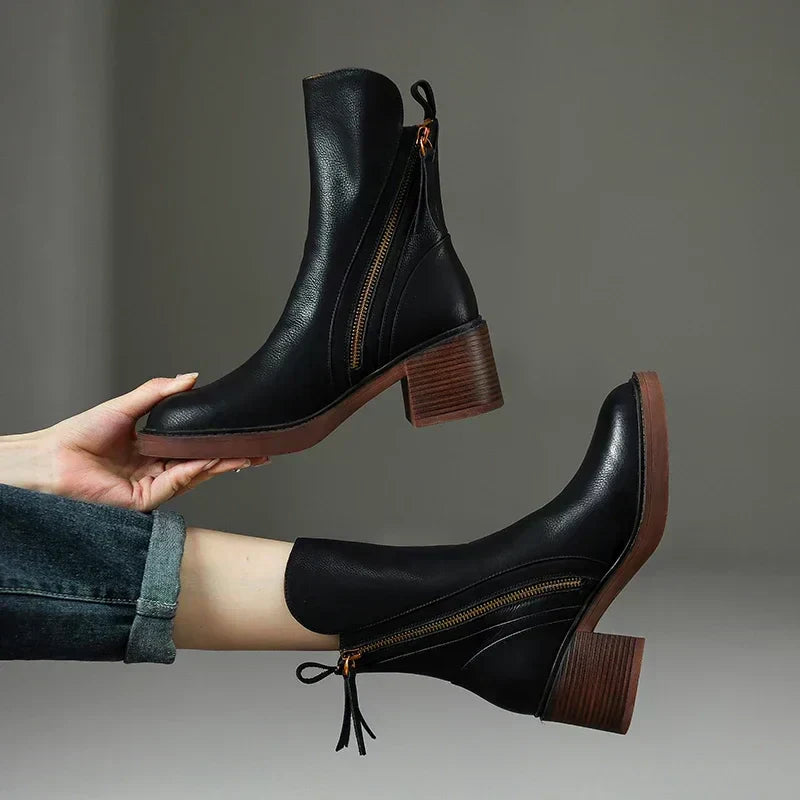 Grazia | Elegant Ankle Boots with Block Heel