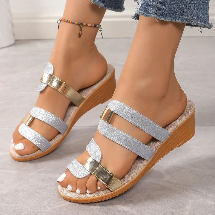 Clementine | Glitter Slip-On Sandals