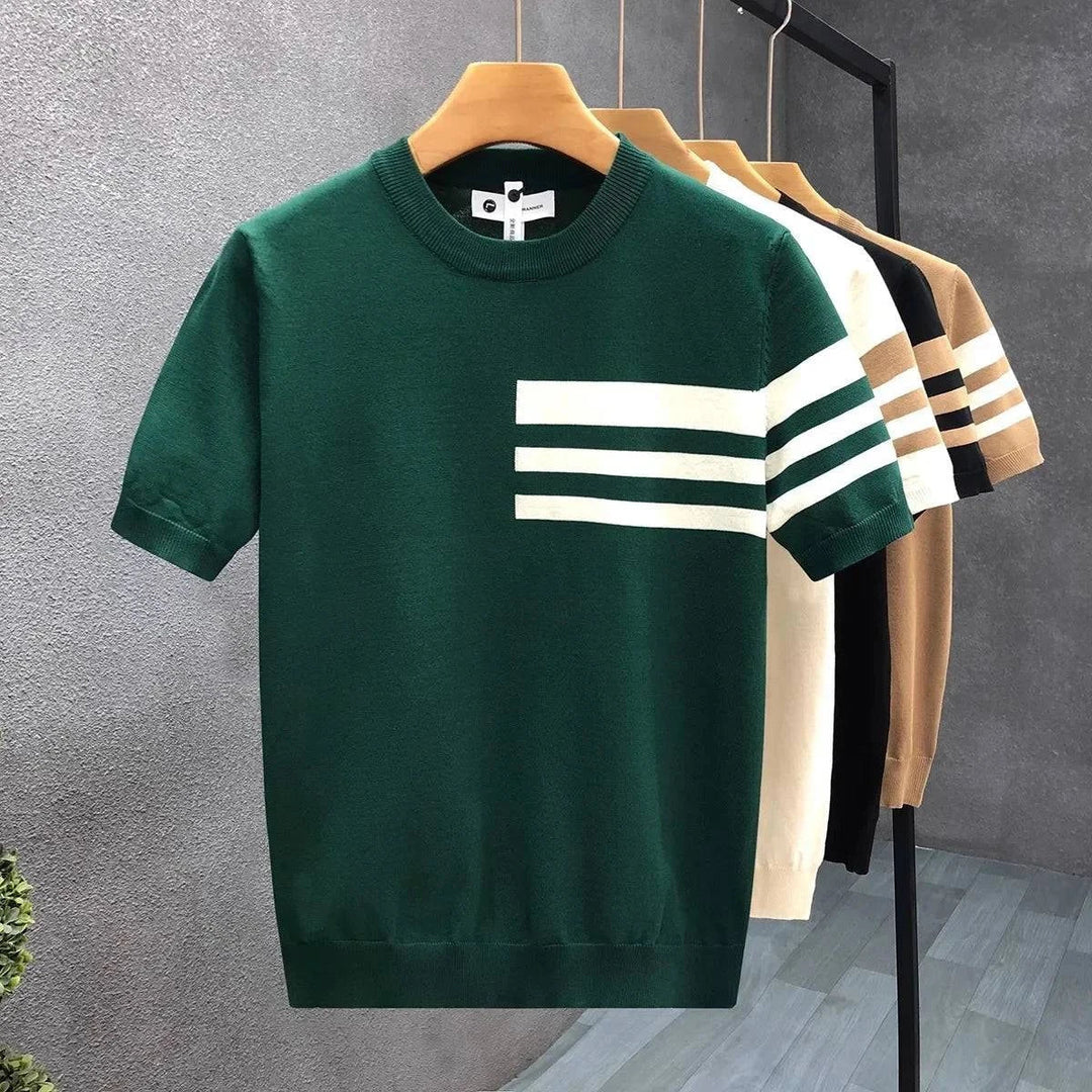 Basil | Striped Knit T-Shirt