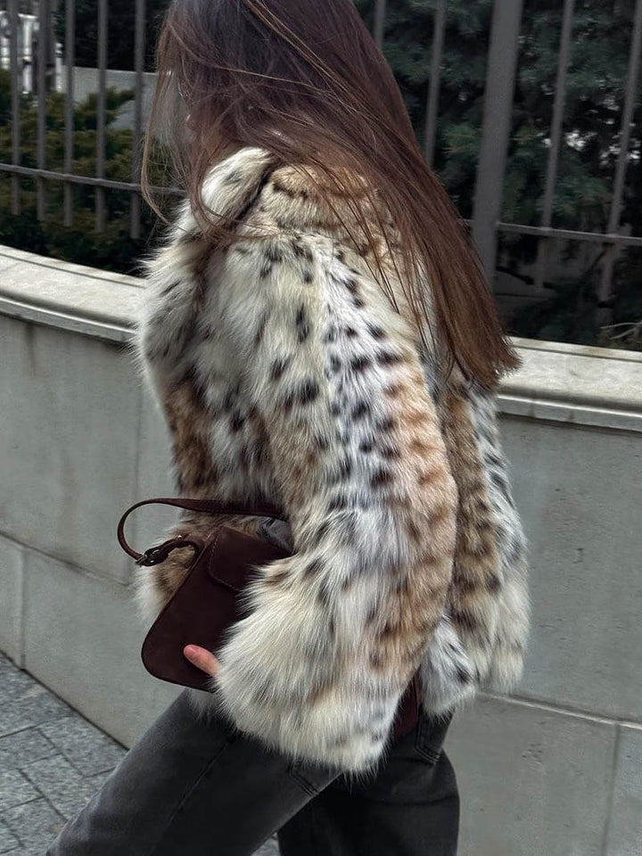 Audrey™ - Leopard Print Fur Jacket