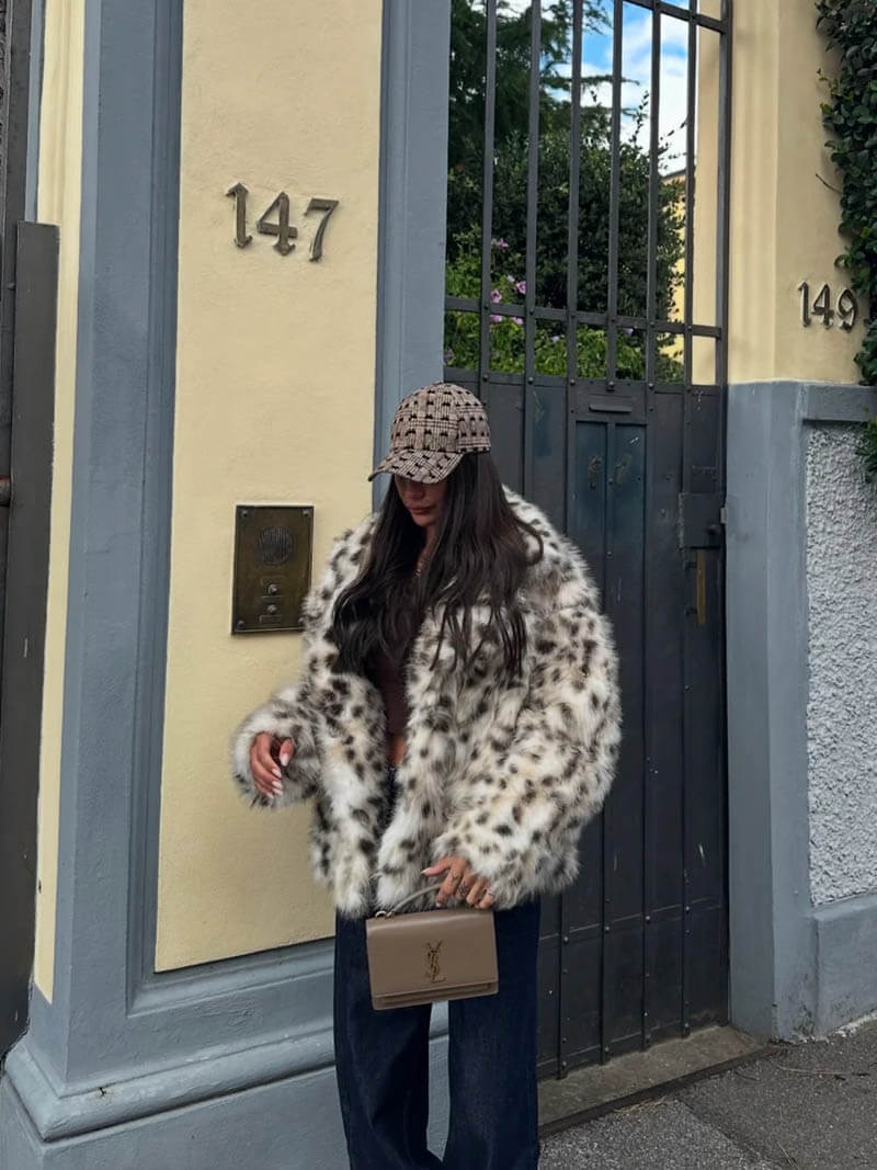 Audrey™ - Leopard Print Fur Jacket