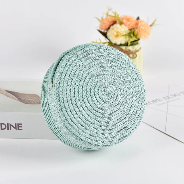 Stylish Round Handwoven Crossbody Bag with Zip by Angel