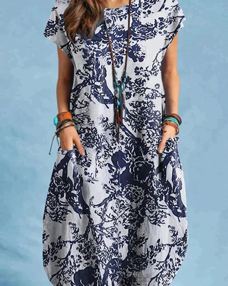 Amelia Elegant Vintage Midi Dress