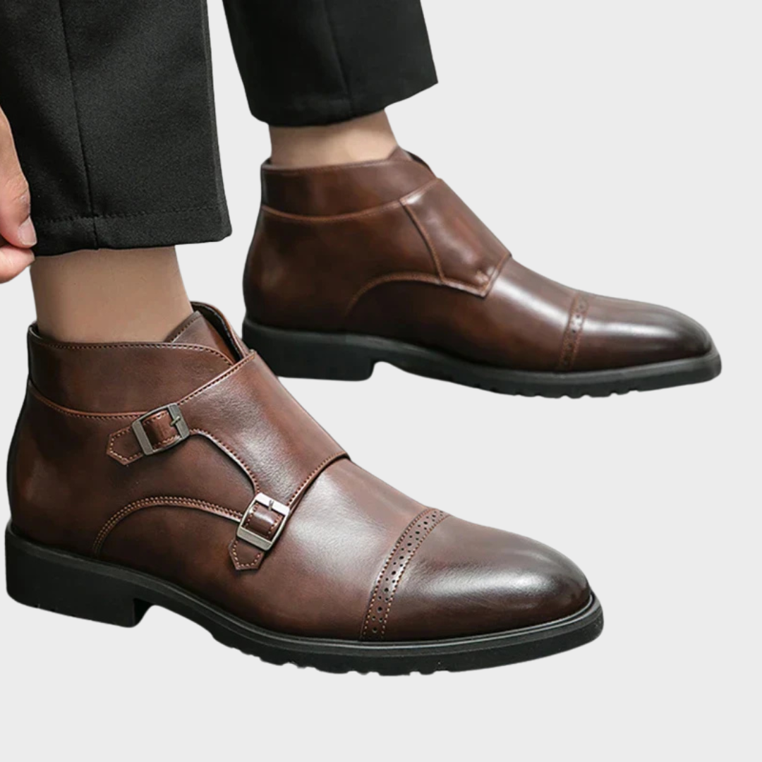 Parker | Faux Leather Double Monk-Strap Boots
