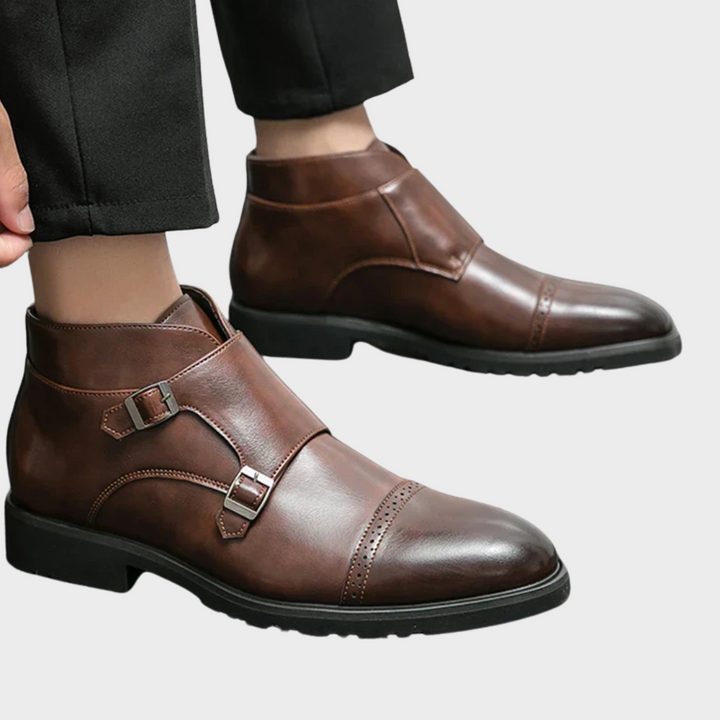 Parker | Faux Leather Double Monk-Strap Boots