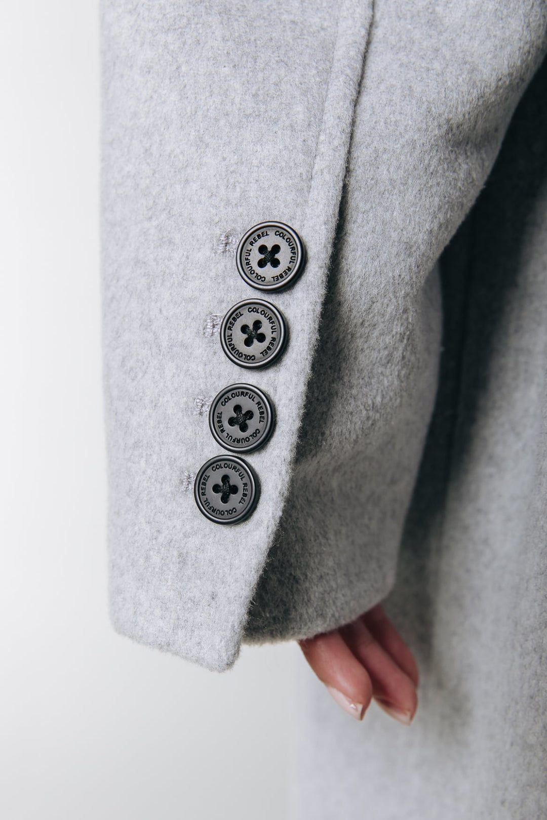 Zania Wool Coat | Light Grey Melange