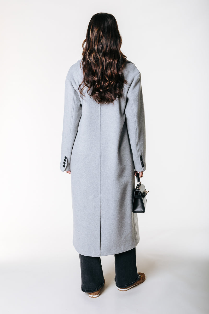 Zania Wool Coat | Light Grey Melange